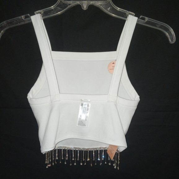 New Mix Classic - Crop Top with Rhinestone embellishment hemline - Picture 4 of 9